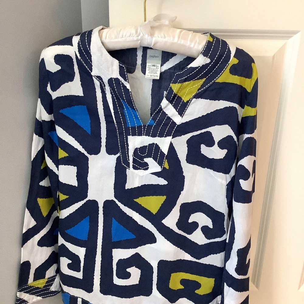 Craig Taylor Tunic, Size XS, 100% Egyptian Cotton